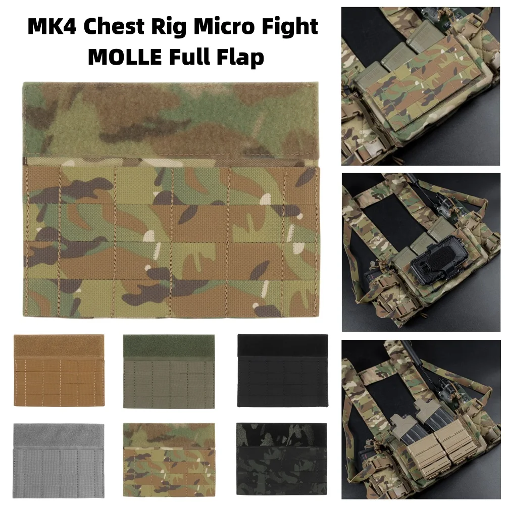 

Tactical Vest Full MOLLE Panel Front Flap Micro Fight Chassis Hanging Panel For MK3 MK4 Chest Rig Hunting Vest