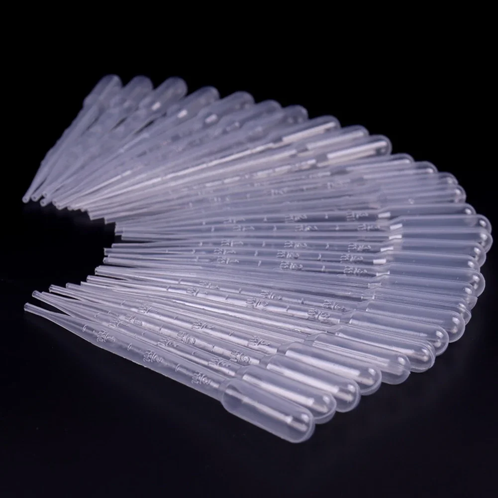 Plastic Pipette 50pcs 1/2/3ML Disposable Laboratory Pasteur Pipettes Dropper Experiment Supplies Essential Oils Makeup