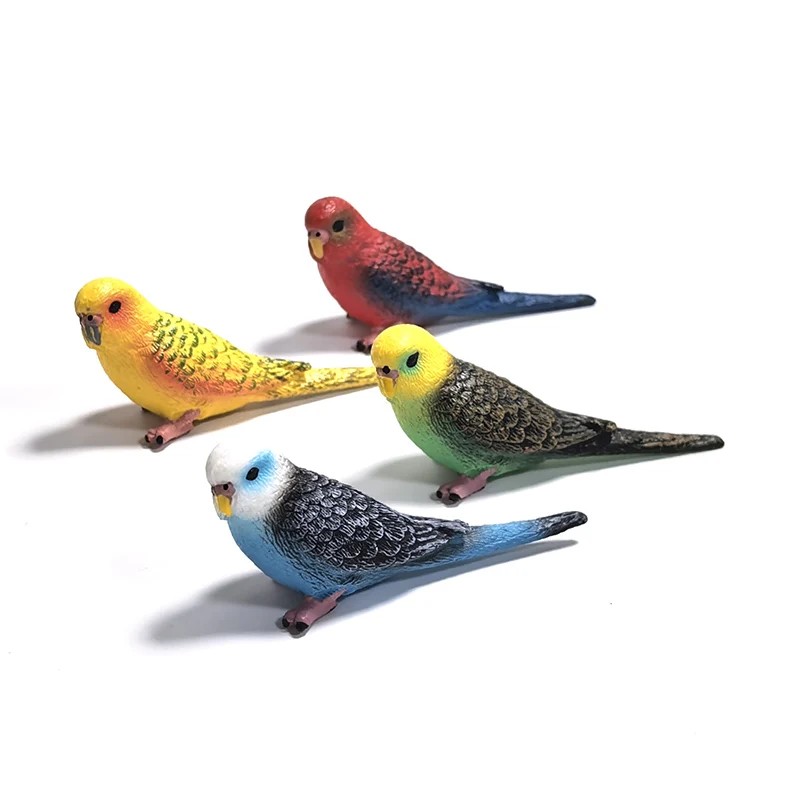 Mini Cute Simulated Parrot Children's Toy Animal Model PVC Plastic Craft Ornament Zoo Artificial Bird Statue Home
