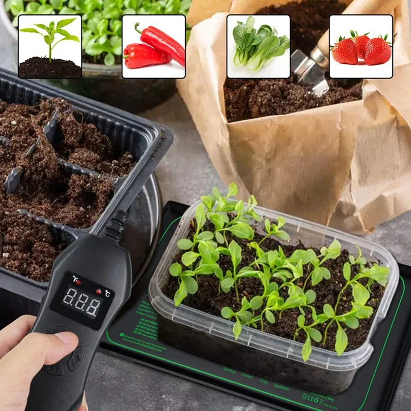 Heat Mat Seedling Heat Mat With Thermostat With Temperature Setting From 5℃ To 42℃ For Plants Growth Germination EU Plug