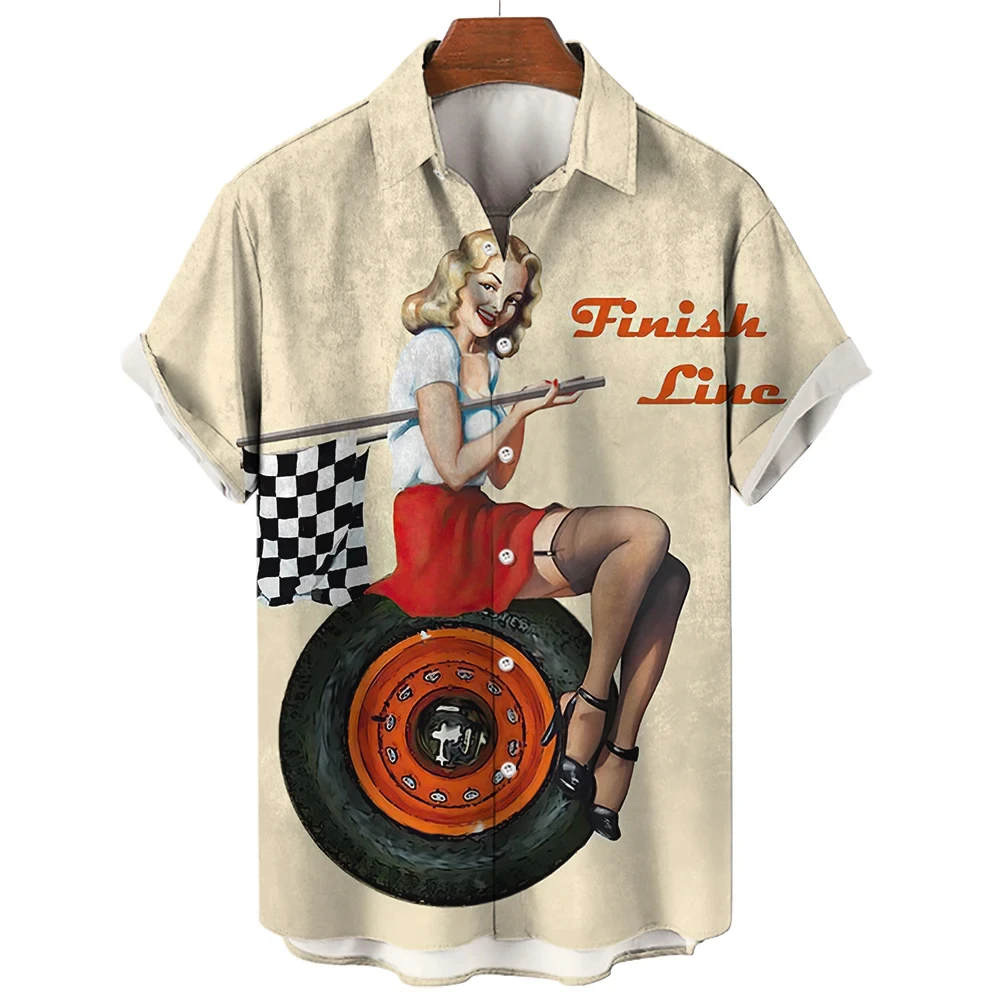 

New Trend Hawaii Sexy Rock women's hip-hop Style men's Shirt Short Sleeved 3D Printed Loose Top Retro Clothing Beachwear Casual