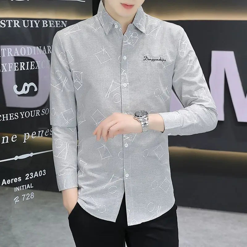 thumbnail image 1 of Ropa formal de negocios de manga larga para oficina, camisa y blusa para hombre, vestido de verano con botones, moda 2024, blusa informal de diseñador para hombre, 1 of 5