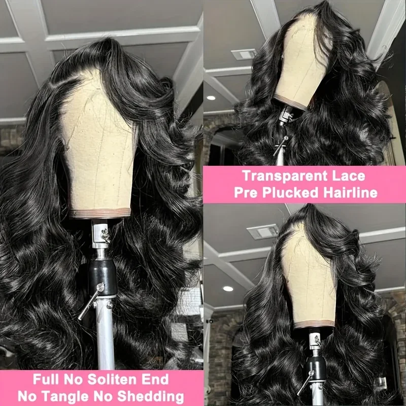 250 Density Body Wave 13x6 HD Transparent Lace Front Human Hair Wigs 30 40 Inch 13x4 Lace Frontal Water Wave 5x5 Glueless Wigs