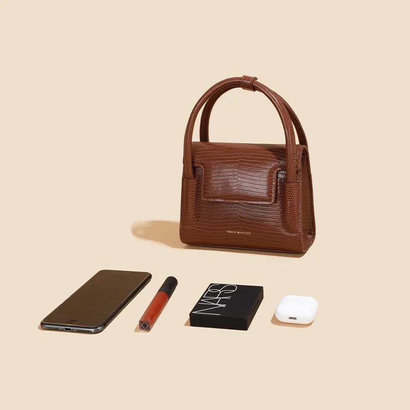 Luxury Popular Lizard-patterned One-shoulder Handbag Leather Handbag Mobile Phone Bag Ins Design Small Bag Crossbody Bag bolsos