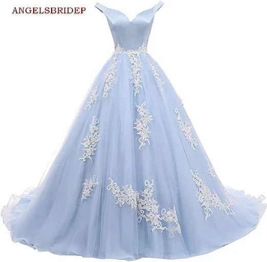 

ANGELSBRIDEP бальное платье с открытыми плечами, платья для Quinceanera, 15 Модные Вечерние Платья из тюля с аппликацией, 16 принцесс, платья на день рождения