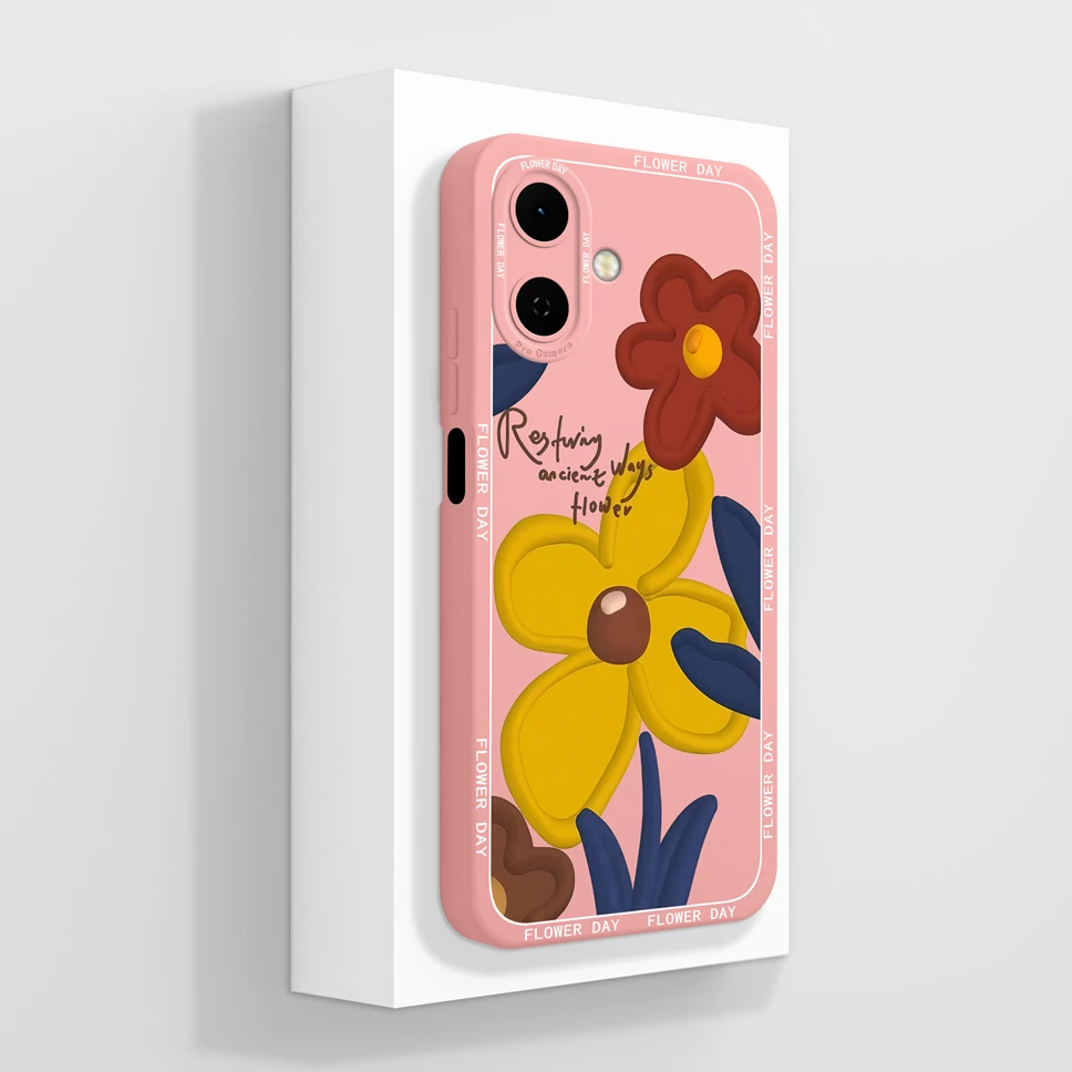 Floral Soft Silicone Phone Case with Full Coverage