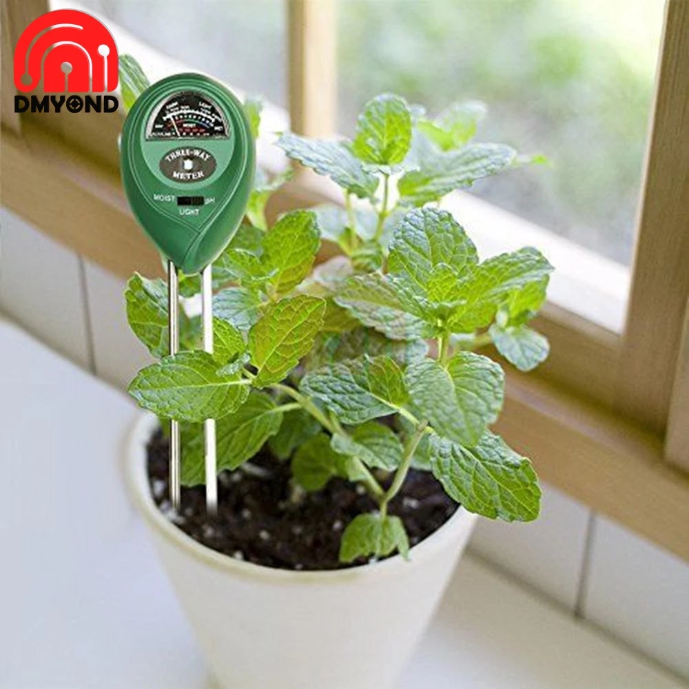 3 in1 Moisture Sunlight PH Meter Soil Water Acidity Humidity Light PH Test Garden Plants Flowers Moist Tester Testing Instrument