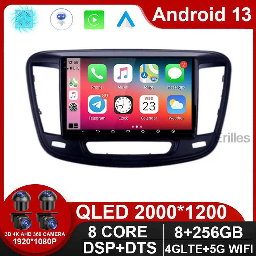 

Android 13 Auto Car Radio For Chrysler 200 200C 200S 2015 - 2019 DVD Stereo Multimedia Player GPS Navigation Headunit Carplay