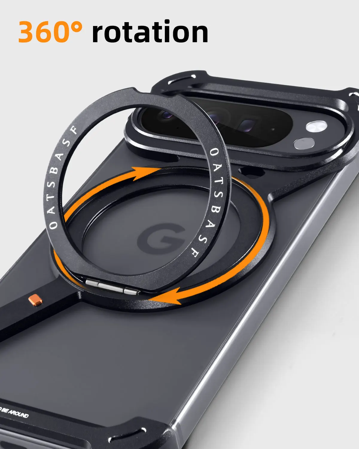 Eary Z Metal Magnetic Case for Google Pixel 10 Pro XL Magsafe 360°Rotation Ring Stand Frameless Shockproof Protector Phone Cover