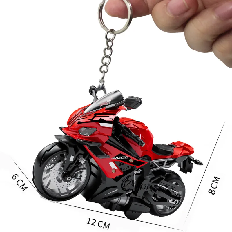 Racing Moto Keychain Alloy Fuel Tank H2R 1000RR Mini Model Backpack Charms Birthday Present Mini Scooter Pendant
