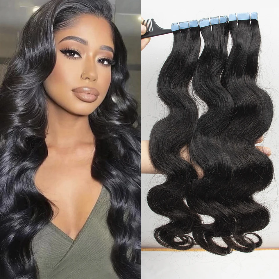 BodyWaveHumanHairTapeinExtensions100RemyHairBodyWaveHair