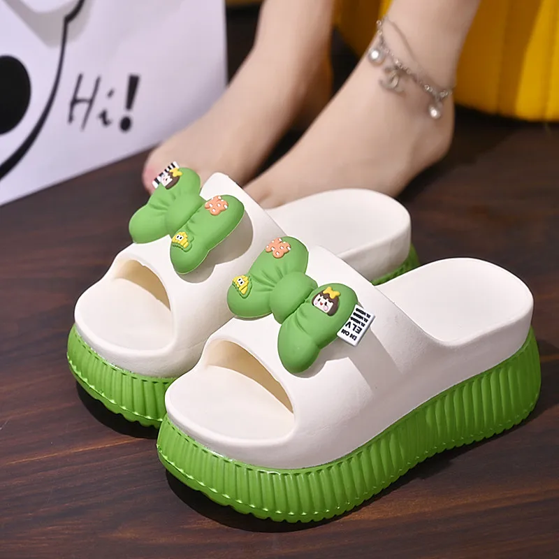 Women's Slippers Solid Color One Line Thick Soles Anti Slip and Wear-resistant Fashionable Simple Indoor Outdoor Beach Sandals