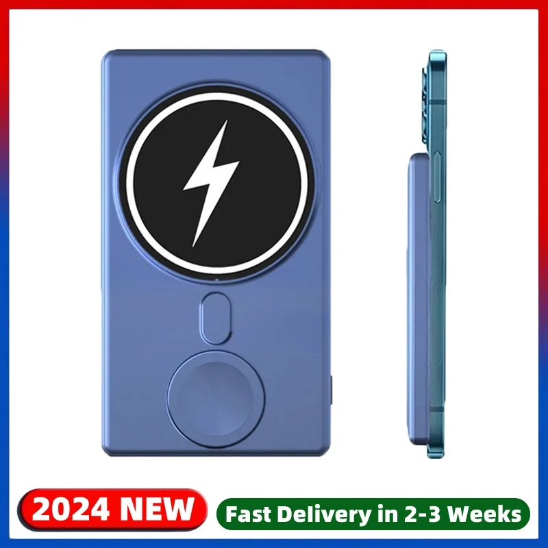 

5000mAh 3 in 1 Magnetic Wireless Power Bank Phone Fast Charger For Apple Watch iWatch AirPods iPhone External Auxiliary Battery