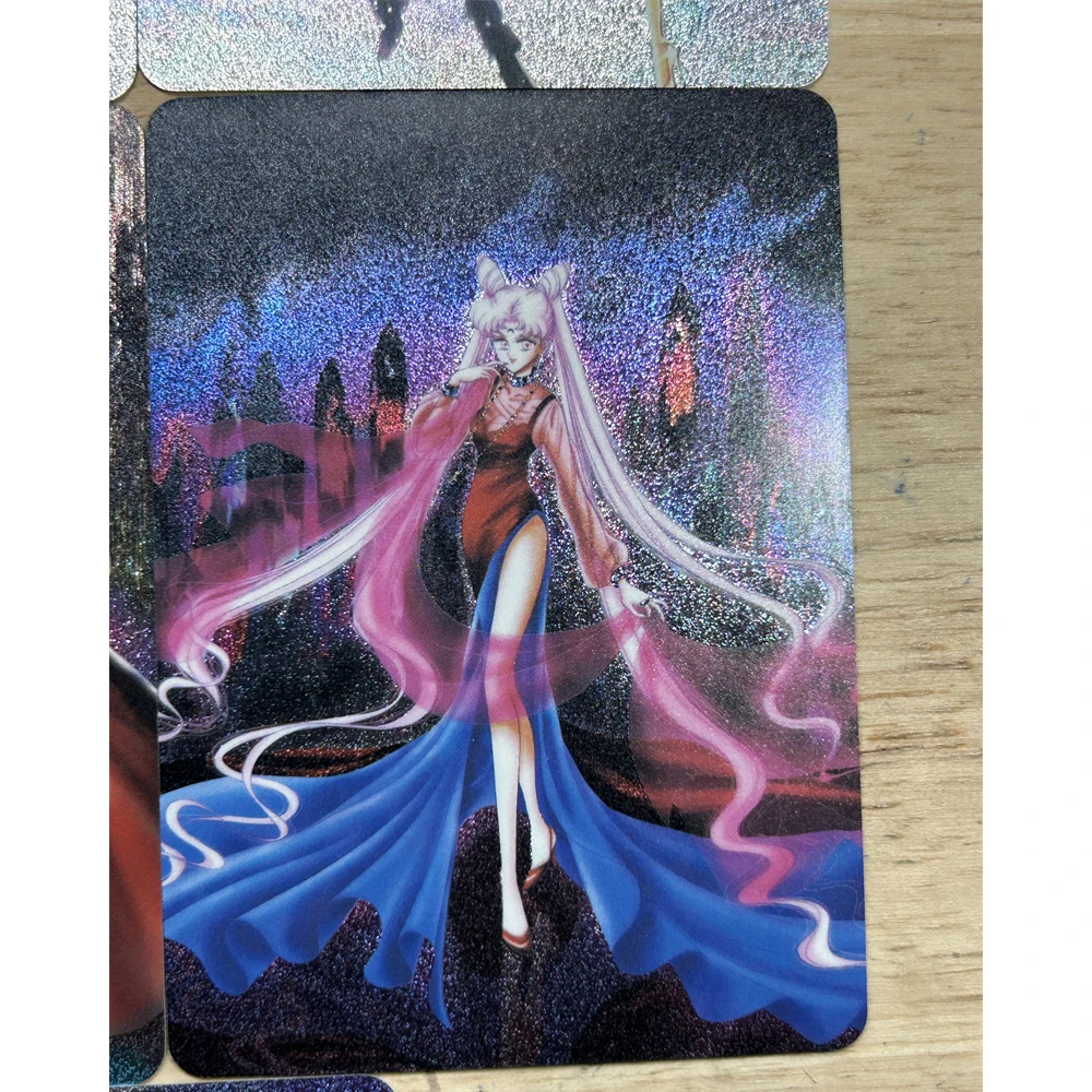 14Pcs/set Diy TTsukino Usagi Chibiusa Mizuno Ami Original Painting Double-Sided Flash Card Classic Anime Collection Cards Toy