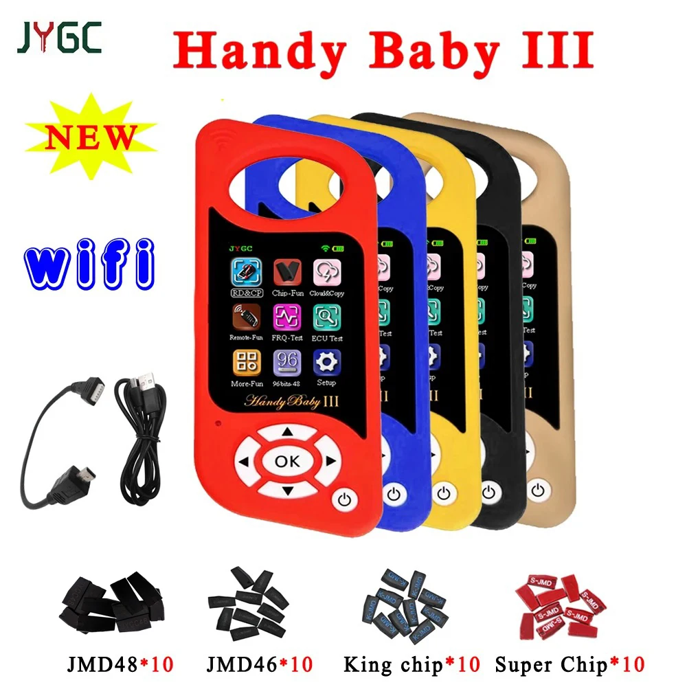 JYGC JMD Handy Baby III Car Key Copier Auto Key Programmer for 4D/46/48/G/KING/Red Chip Copy 96bit 48 Chip Multi-language