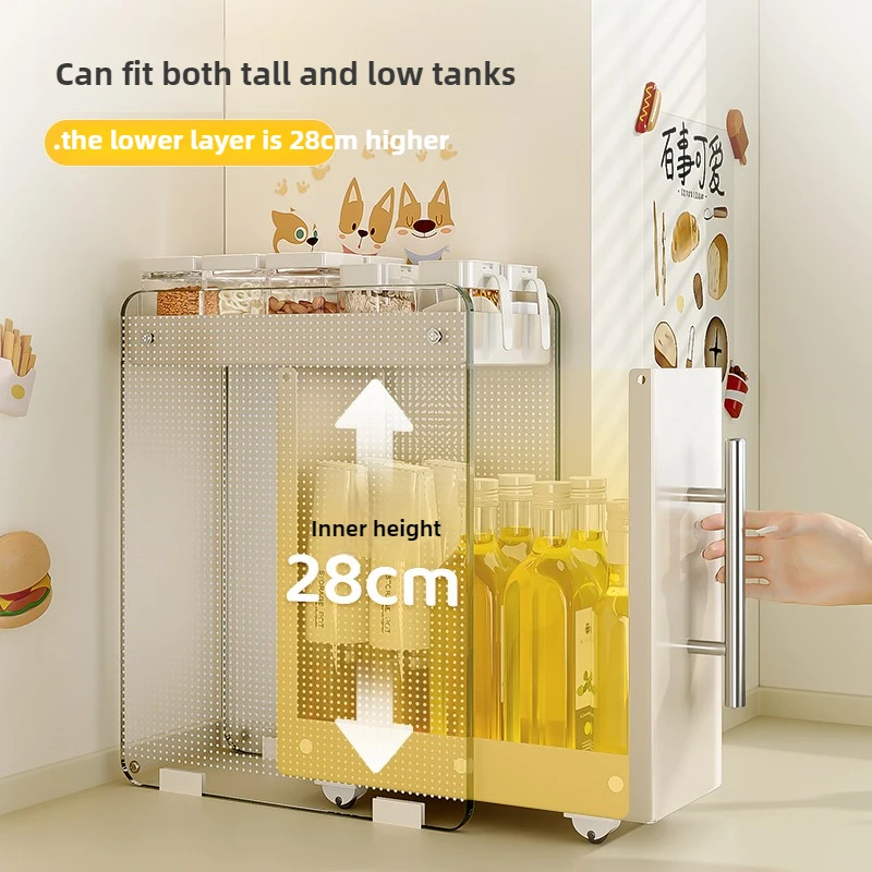 Kitchen Countertop Multifunctional Storage Rack Pull-out Seasoning Rack Stable Narrow Oil Salt Sauce Vinegar Organization