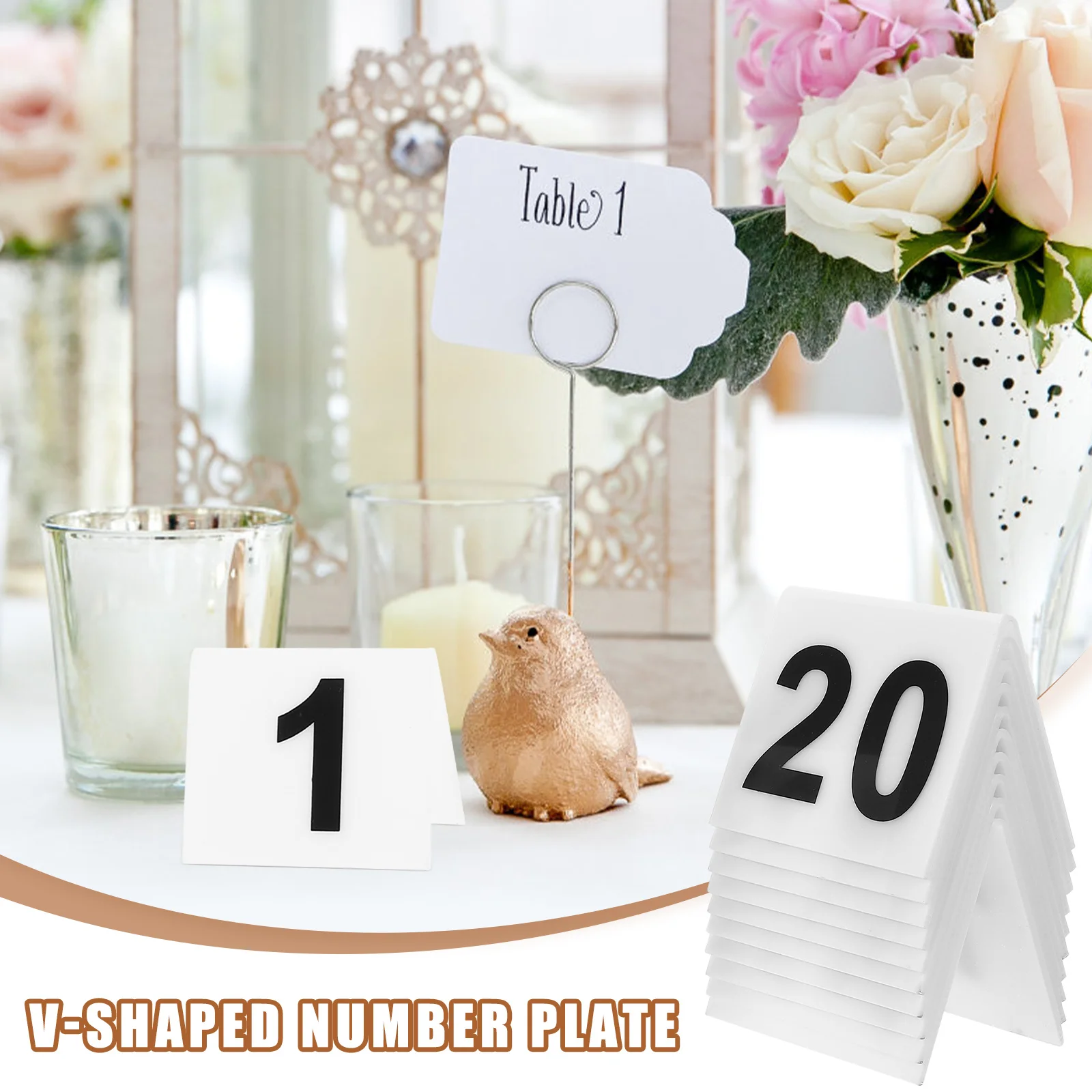 20 Pcs Restaurant Number Plate Table Numbers Desk Acrylic Marker Compact Sign Game Supplies