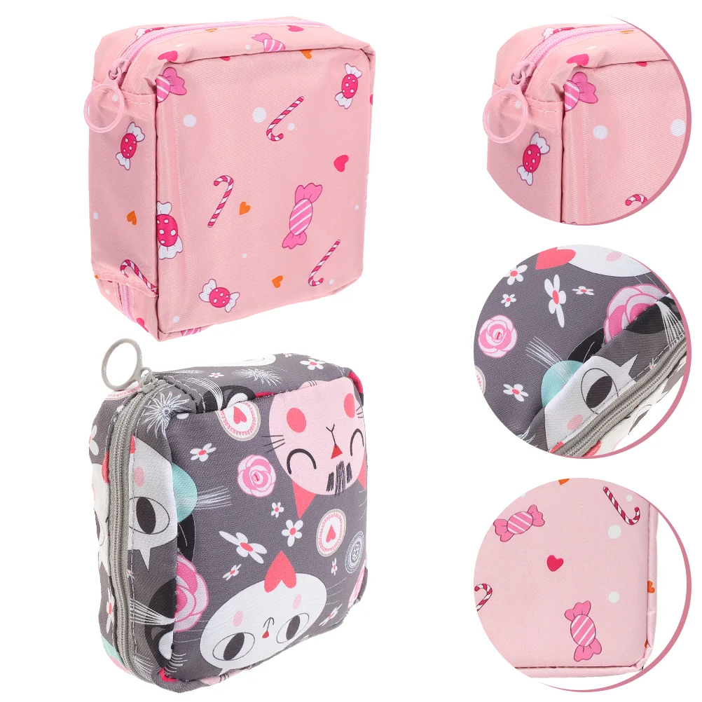 

4Pcs Period Pouch Large Capacity Sanitary Napkin Bag Decorative Menstrual Pad Bag Portable Bag
