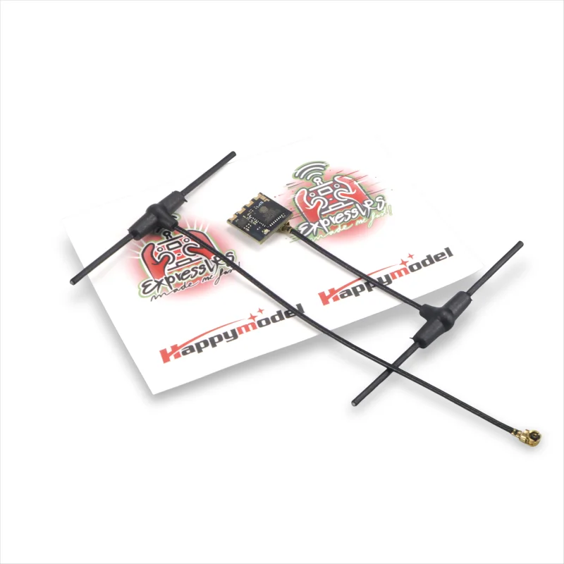 Récepteur ELRS 2.4G PP/EP1/EP2 pour drone FPV, posé sur une surface blanche, avec câbles de connexion.