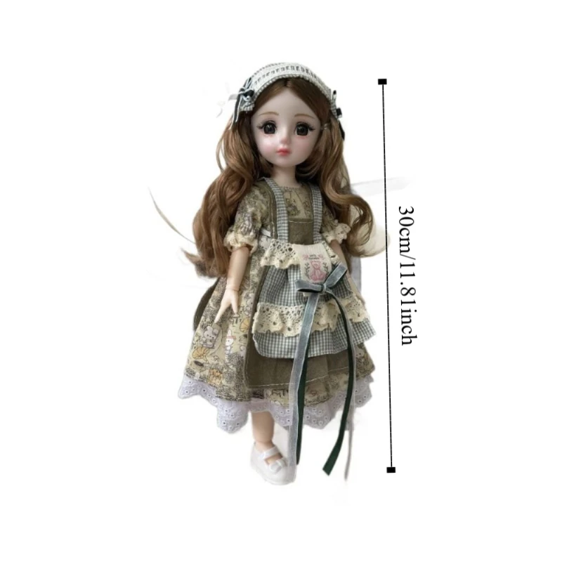 1/6 SD 30cm Bjd Doll with Clothes Attractive Eyes with Wig Make Up Princess Dress Up BJD Dolls Long Hair Elegant