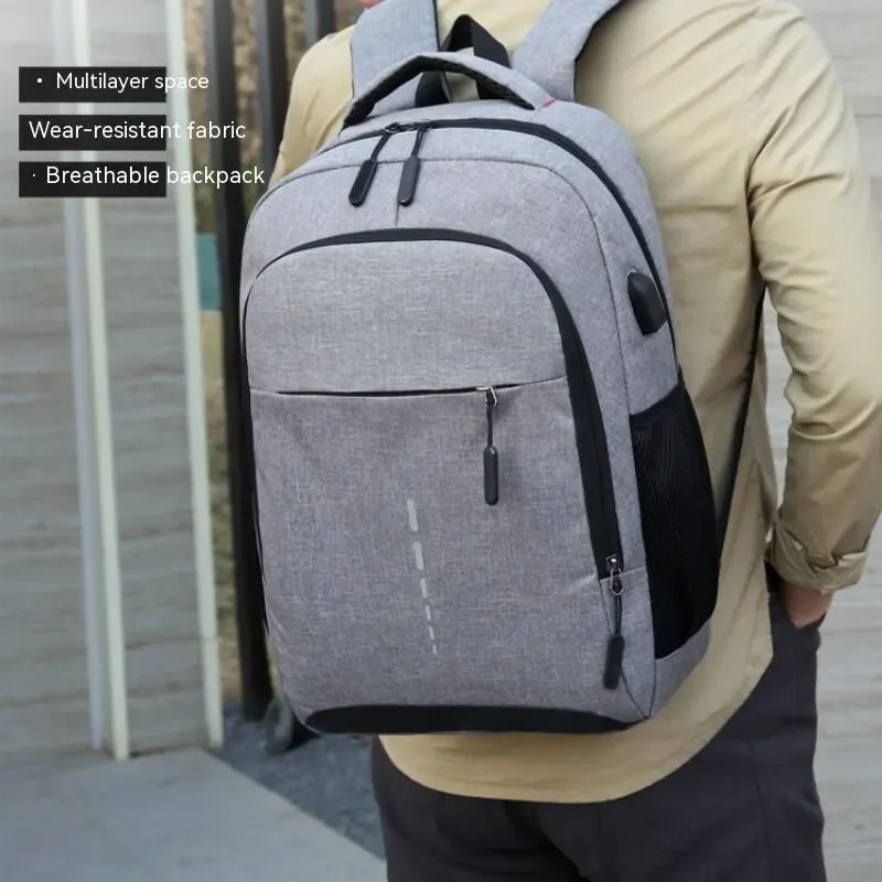 Men's Backpack Large Capacity Simple Fashion Travel Female Student Computer Bag Travel Shoulder Bag