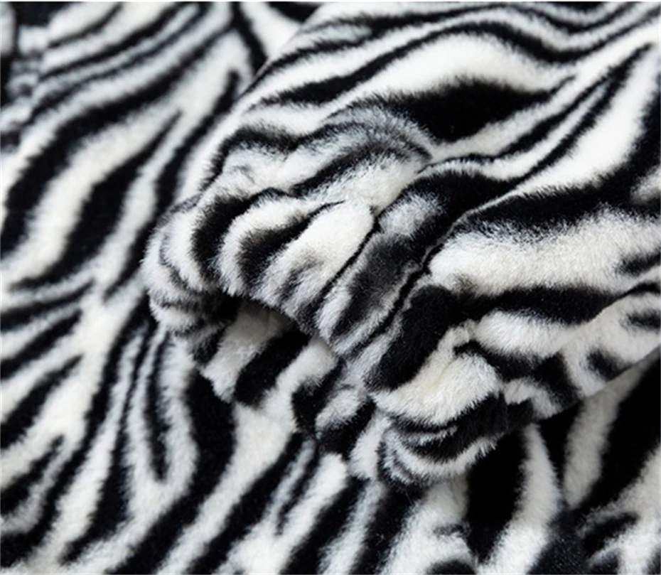 Hip Hop Winter Zebra Stripes Jackets Mens Fleece Harajuku Fuzzy Zipper Coat Jackets for Mens Clothes Oversized Streetwear Jacket 6