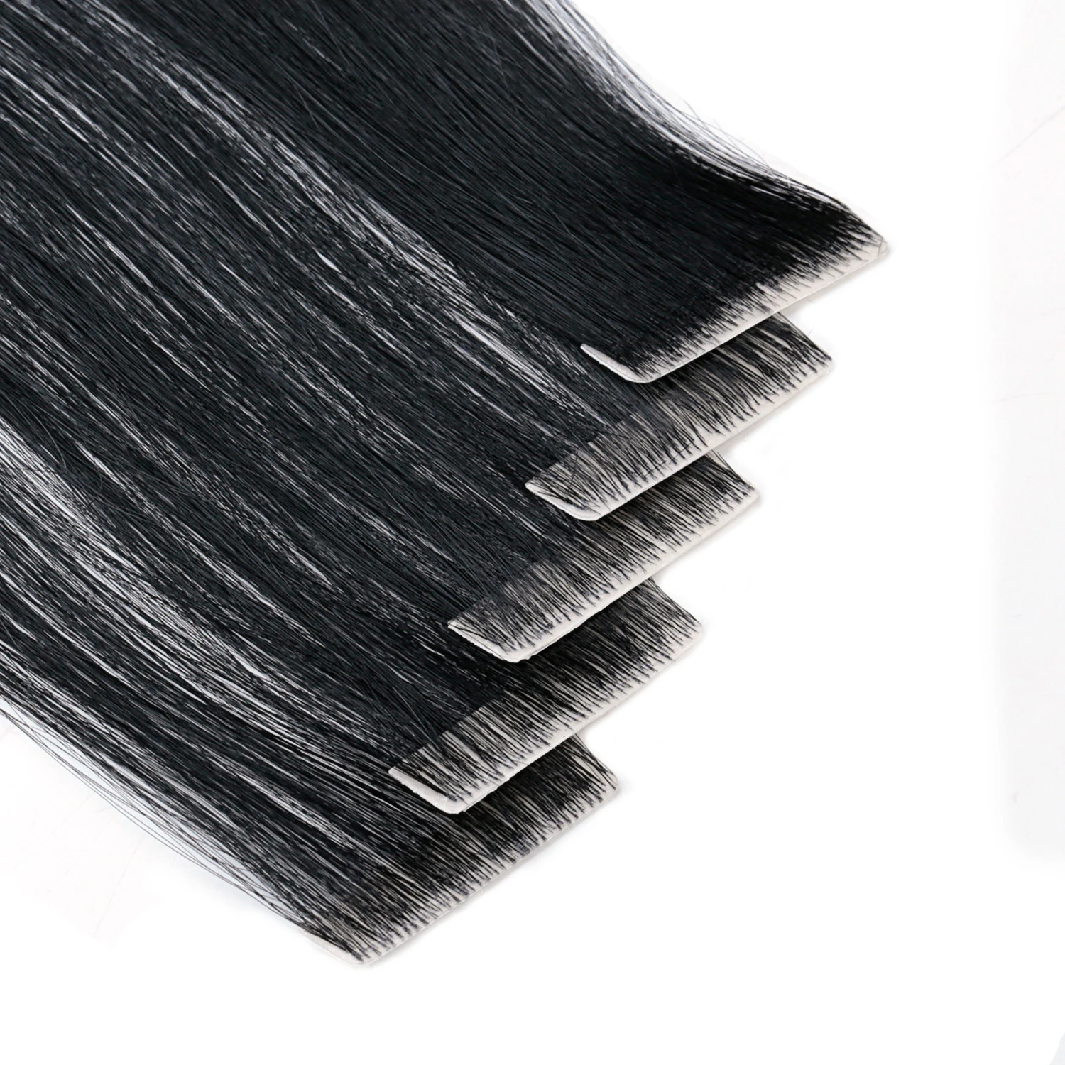 Neitsi Injection Tape Hair Extensions 100% Human Hair Pu Skin Tape Ins Weft Invisible Seamless Injection Black Brown 16-24 Inch