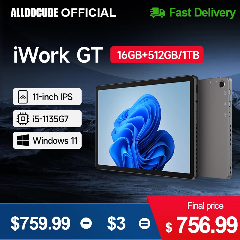 

Alldocube iWork GT i5-1135G7 8GB RAM 256GB PICE SSD 512 /16GB+512GB/1TB 11inch Win11 2K Screen iworkGT LAPTOP NOTEBOOKS