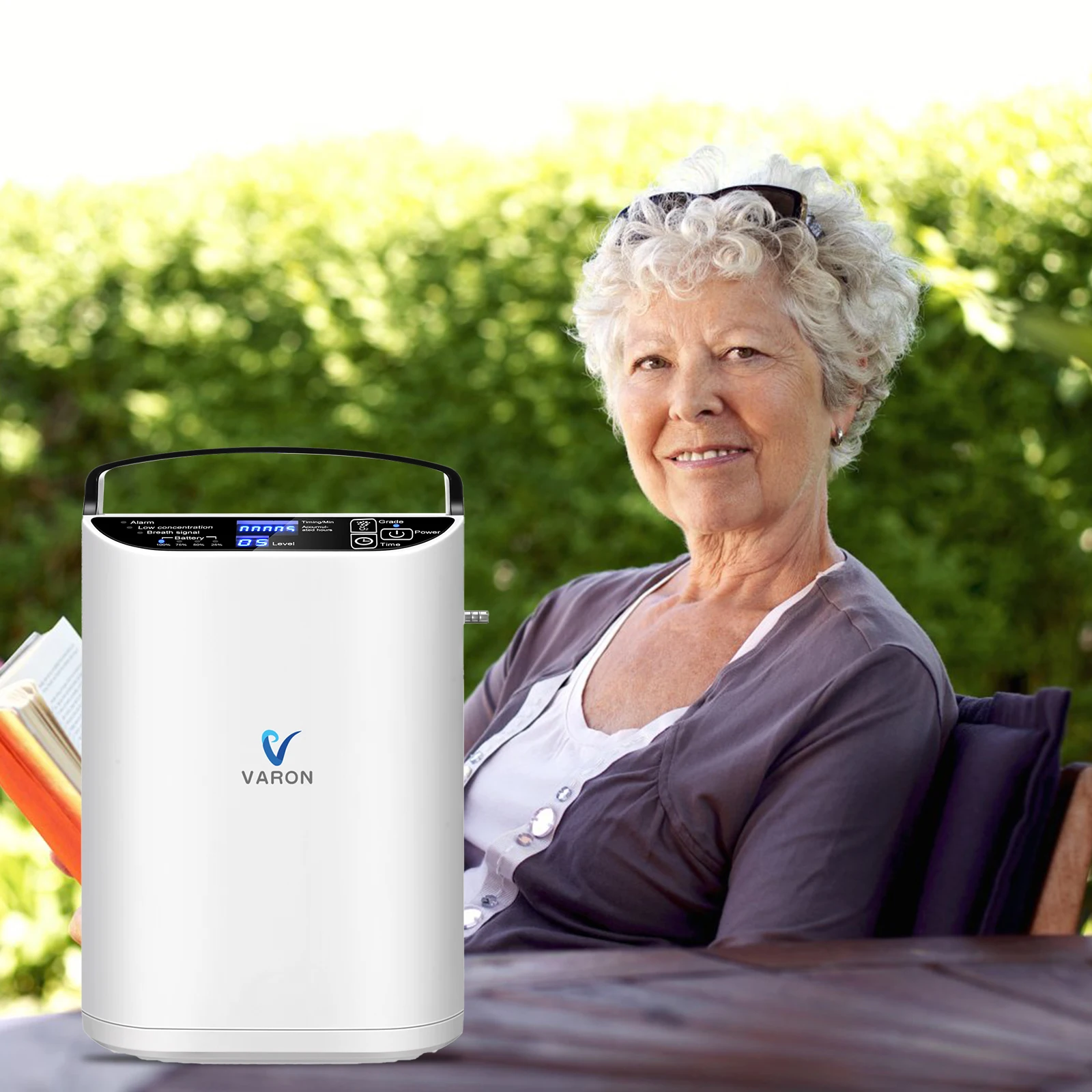 

VARON NT-01 Portable Oxygen Concentrator 5L Pulse Flow Oxygen Machine 90% ± 3% Support Use In Car Battery lasts 1~3 hours