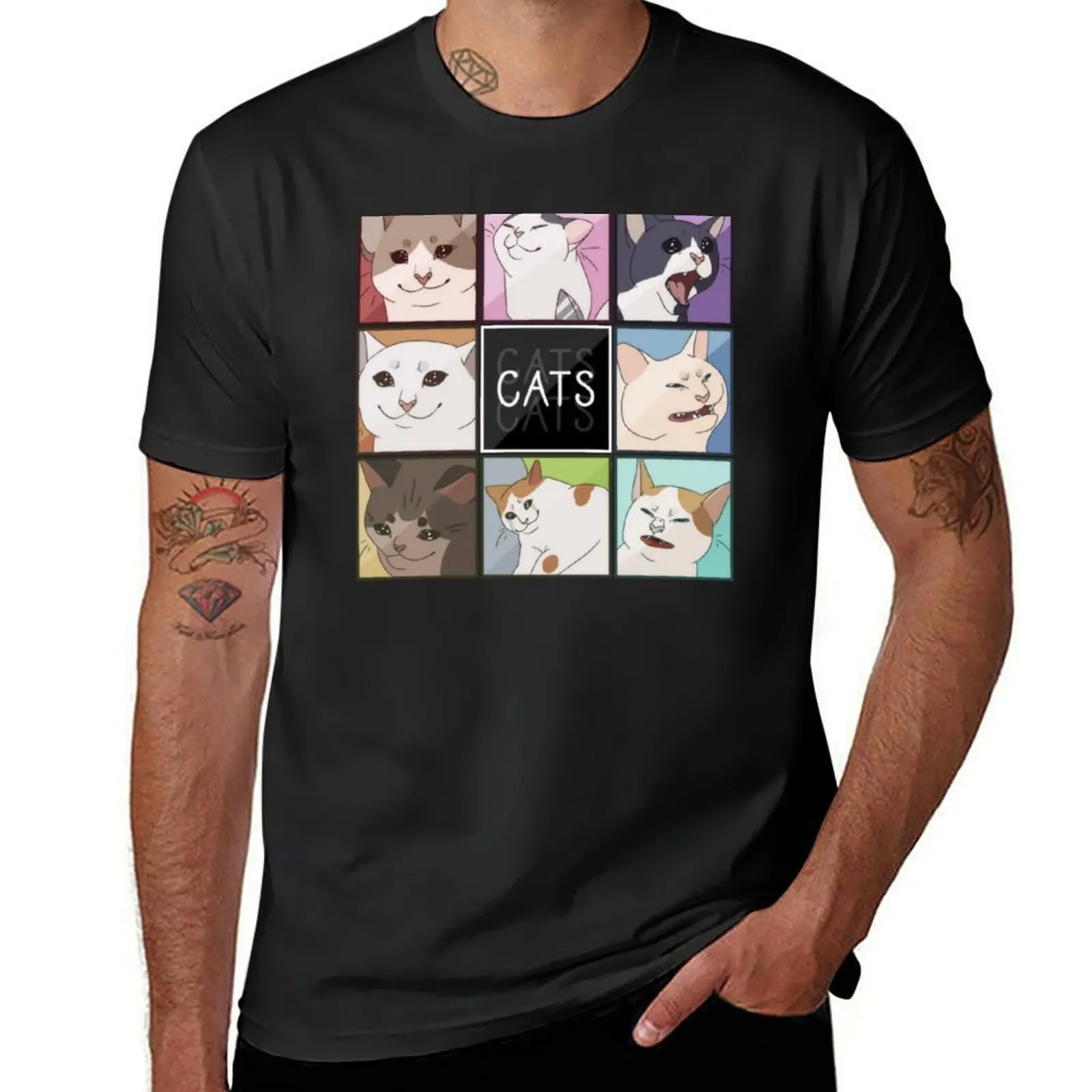 Meme Cats T-Shirt Blouse hippie clothes mens big and tall t shirts