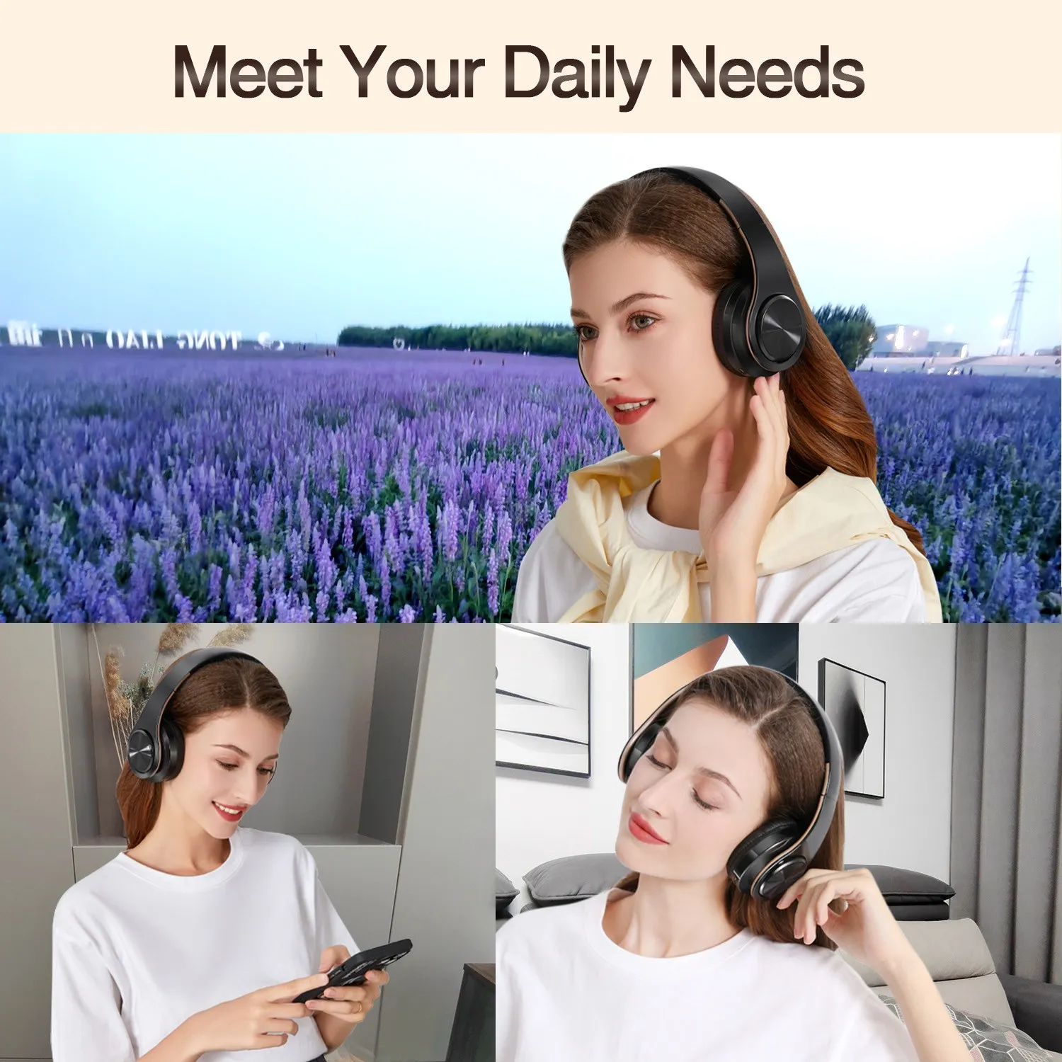 Wireless Bluetooth Headphones with Mic 5