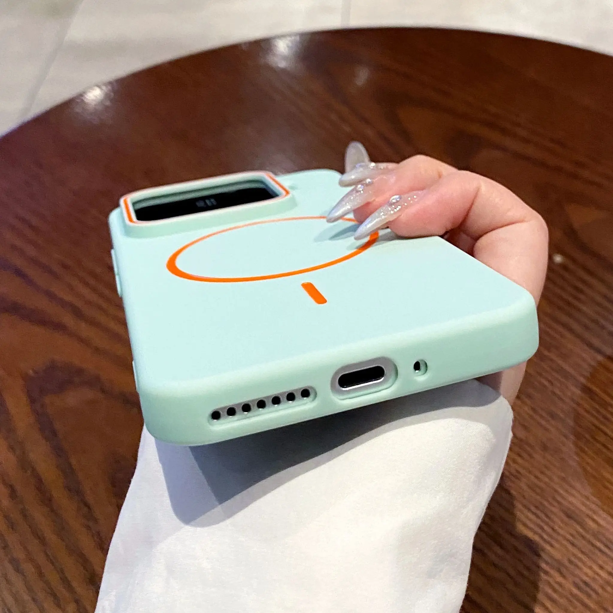 Soft TPU Frosted Magnetic Case with Wireless Charging & Shockproof Protection