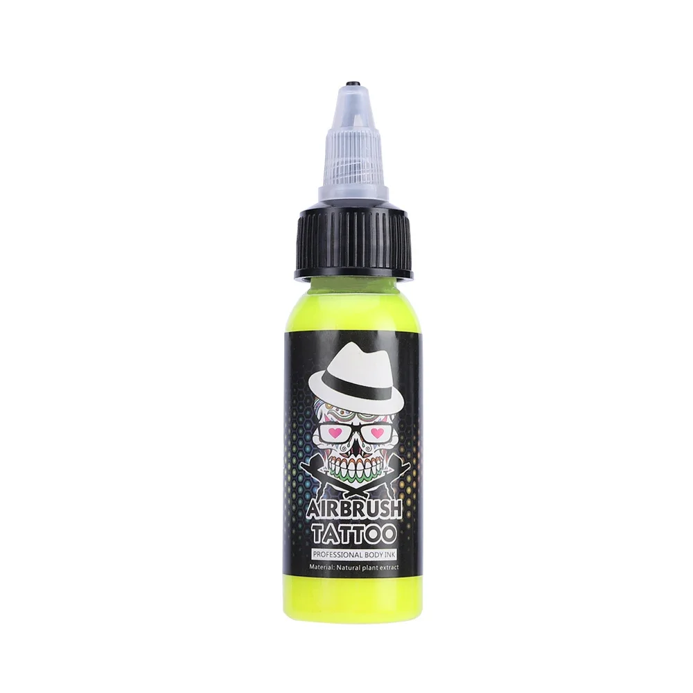 Fluorescent Inks for Airbrush Temporary Tattoo Ink 30ML/Bottle 4 Colors Body Painting Pigment for Choose Practice Tattoo Ink