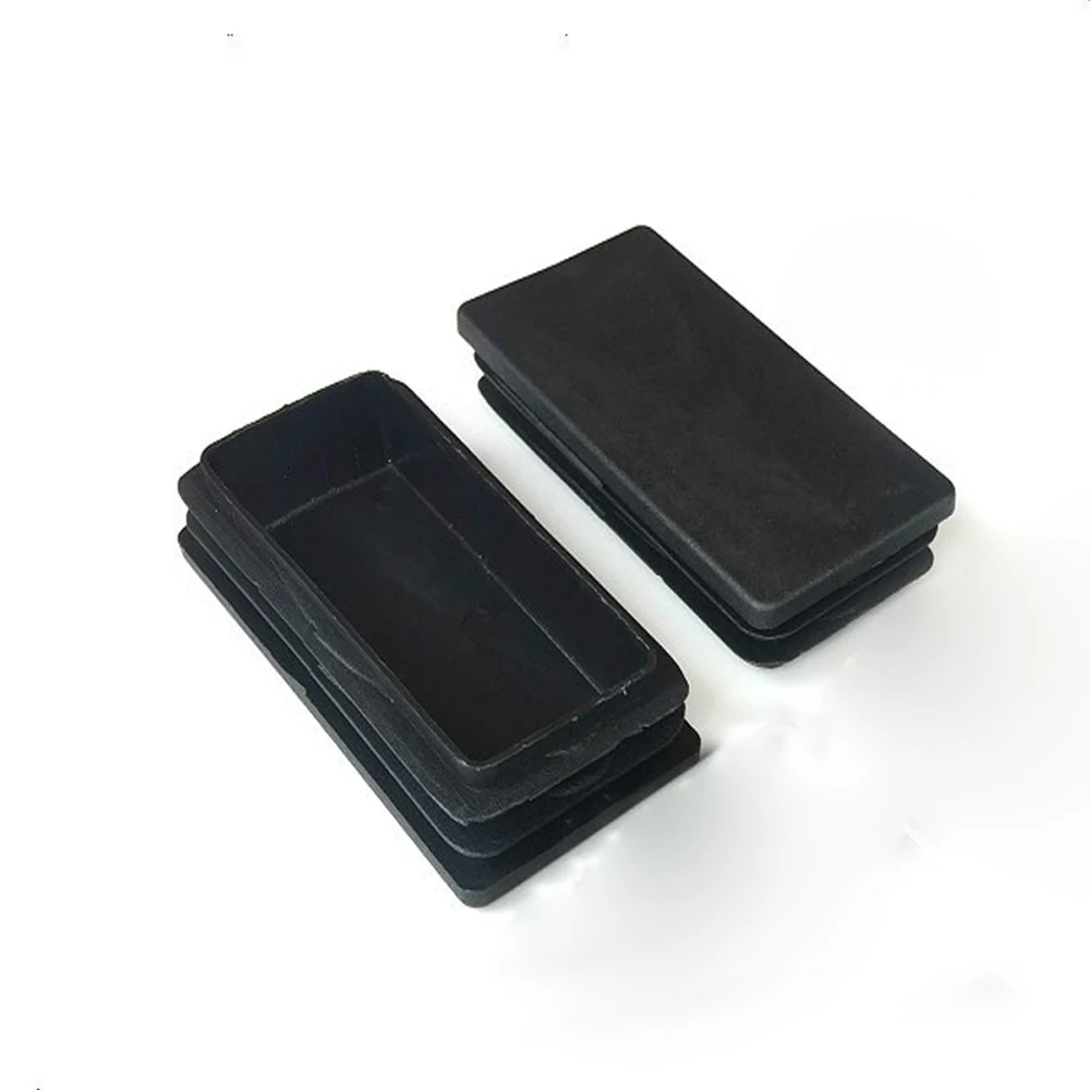 2/4/10Pcs Black Rectangle Plastic Pipe Plug 10x20mm-60x100mm Blanking End Cap Tube Inserts Plug Bung For Steel Furniture Leg silicone rubber plugs pipe end cap rubber caps silicone rubber caps floor protector caps