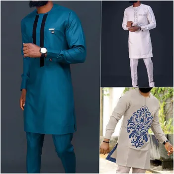 Jide Long Sleeve Embroidered Dashiki Outfit