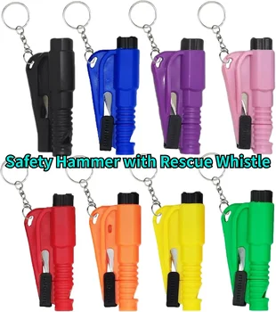 Safety Hammer with Rescue Whistle, Car Escape Tool,2-in-1 Window Breaker Seatbelt Cutter, Compact Emergency Escape Tool for Car 1