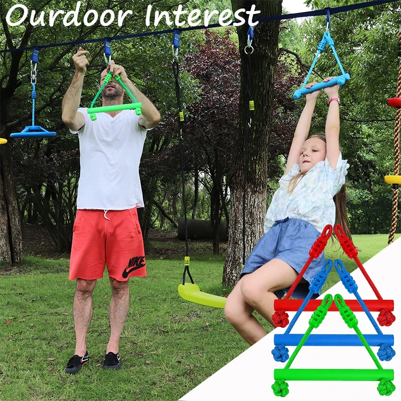 Kids Ninja Monkey Bars Outdoor Play Kit Trapeze Swing Bars for Ninja Obstacle Course Attachments Backyard Training Equipment