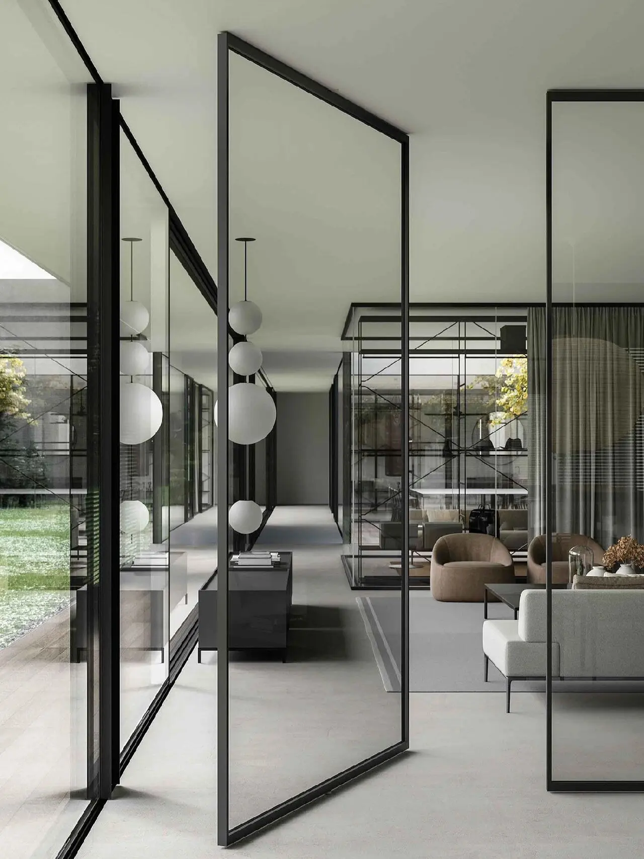 BROchao Aluminium Pivot Door Interior Double Glazed Glass Door Exterior Main Entrance Entry for Houses Residential