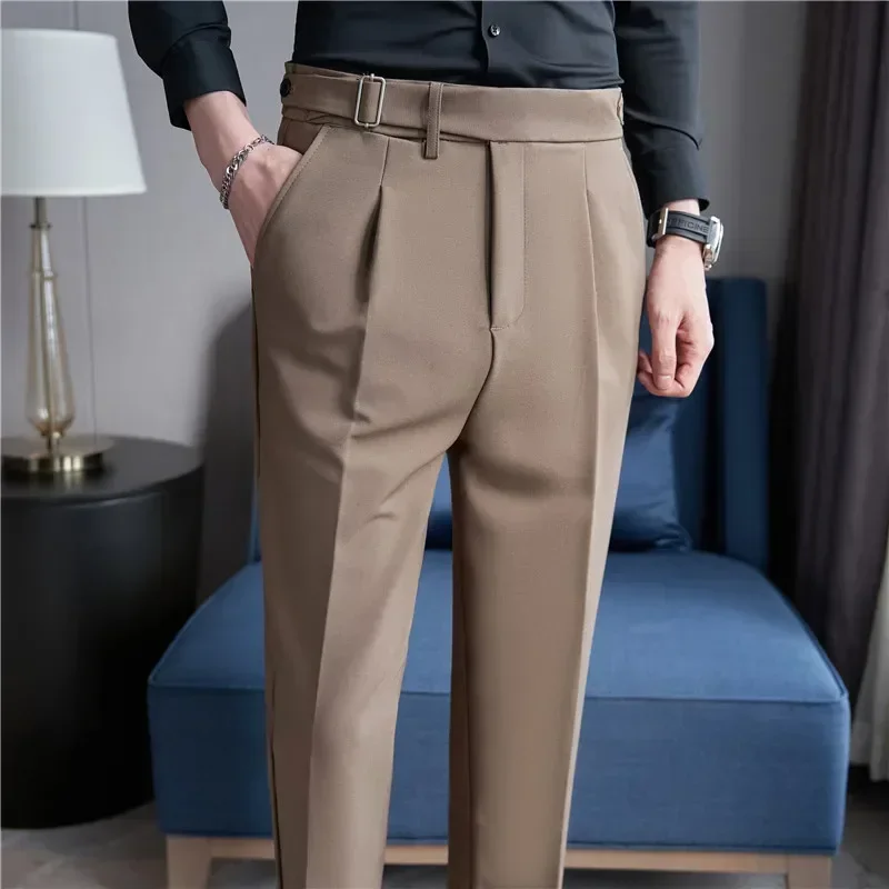 Men Suit Pants Trousers 2024 Autumn New British Style