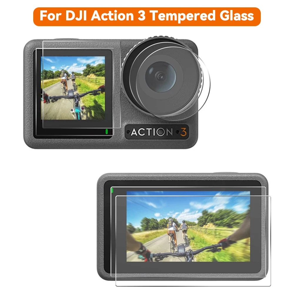 

For DJI Osmo Action 3 Tempered Glass Front Rear Screen Protector Lens Protective Film for DJI Action 3 Action Camera Accessories