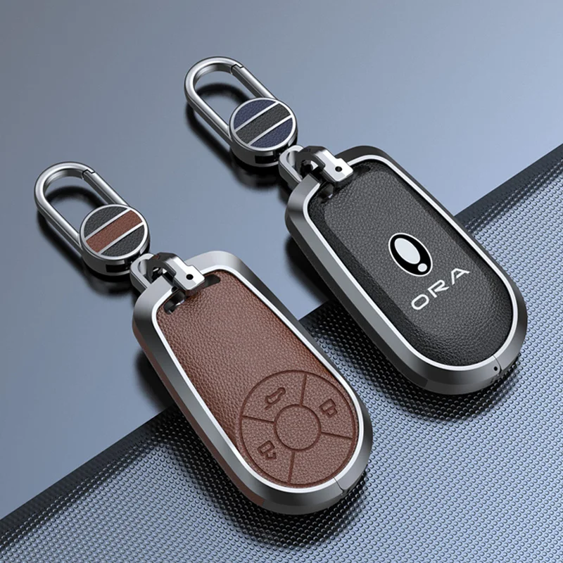 Zinc Alloy Car Key Case Cover For Greatwall Ora Good Cat GT Lightning Cat Ballet Protection Keychain Keyless Accessories key case key case cover car key shell car key chain