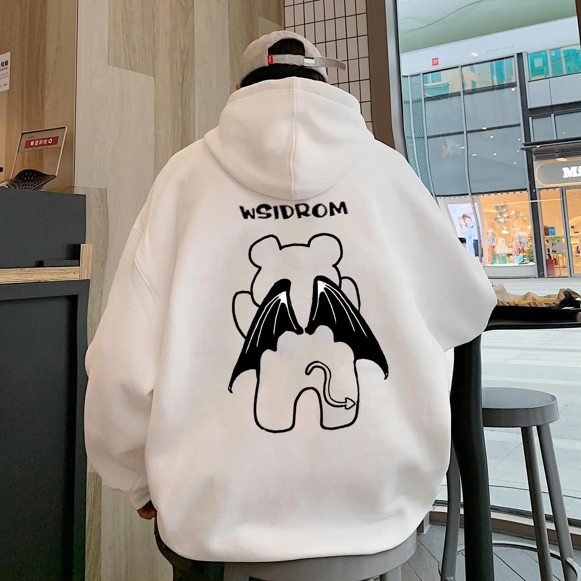 

Hoodies for Men Cartoon Bear Print Korean Fashion Couple Hoodie Y2k Streetwear Oversized Clothes for Men Casual Sweatshirt