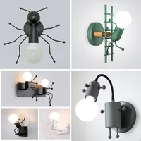 Modern LED  Wall Lamp Nordic Cartoon Doll Wall Lights  American Creative Metal Robot Sconce for Kids Baby Room Living Bedroom 1