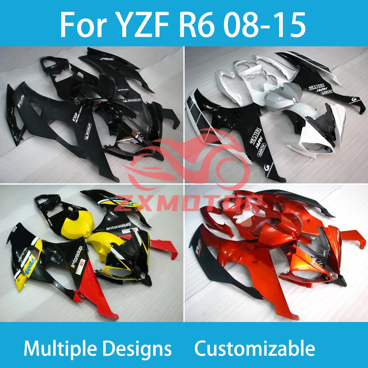 

YZF R 6 08 09 10 11 12 13 14 15 комплект обтекателей для Yamaha YZF R6 2008 2009 2010 2011 настраиваемые Обтекатели для мотоциклов