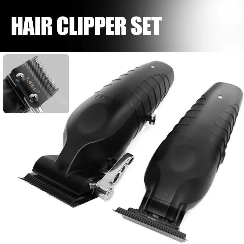 Kemei KM-2296 Barber Cordless Hair Trimmer 0mm Zero Gapped Carving Clipper Professional Electric Finish Cutting Machine KM-2299