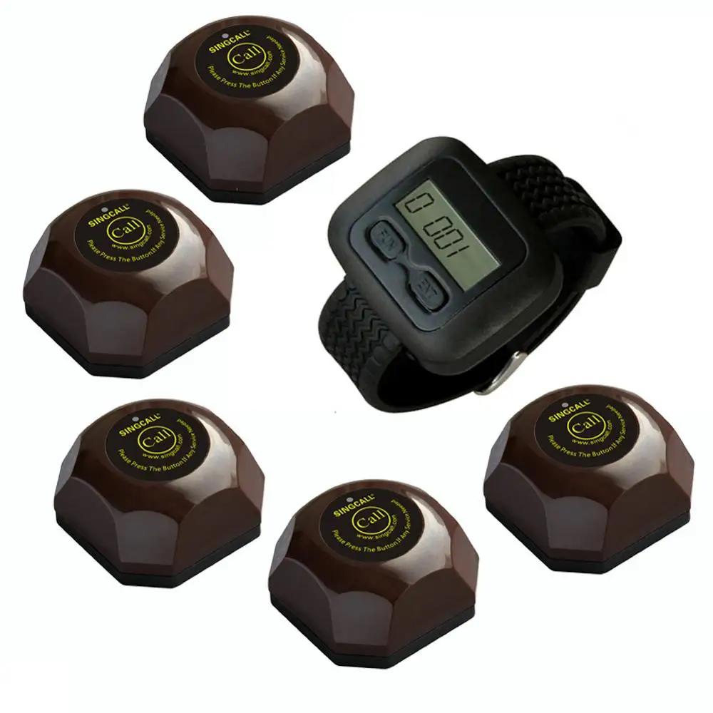 

SINGCALL Push Button Mobile Receiver Waiter Call System with Wrist Watch