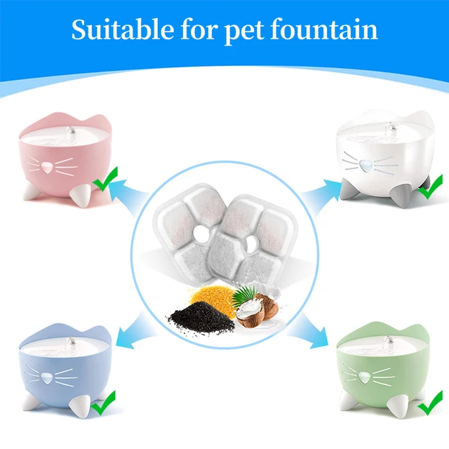 6/12/18/24PCS Activated Carbon Replacement Filters For Pet Automatic Drinking Fountain Battery Operated Cat Water Fountain 2