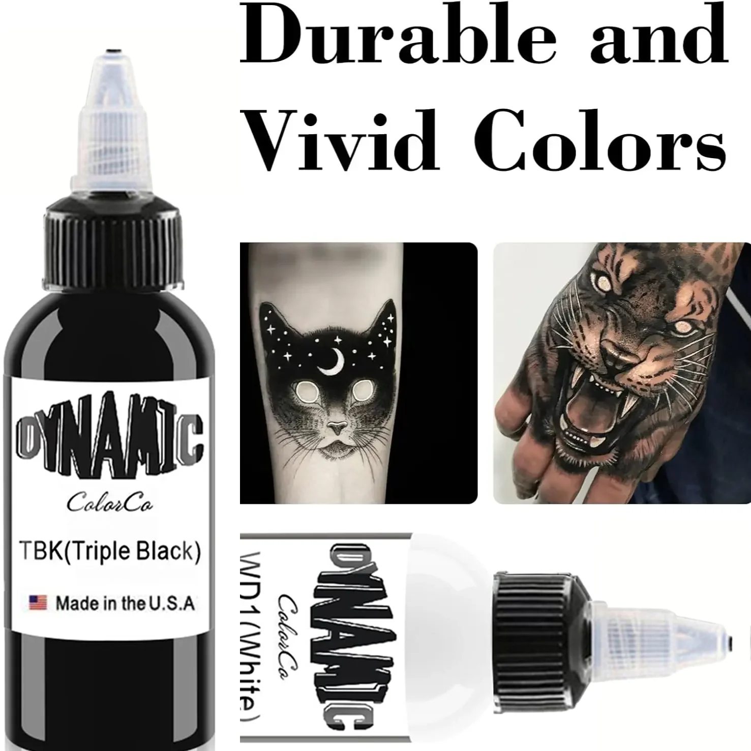 Pigmento per Tatuaggi Nero Bianco Rosso 30ML, Inchiostro Professionale per Tatuaggi Fai-da-Te, Pigmento Permanente per Tatuaggi, Pigmento per Body Painting - immagine 2