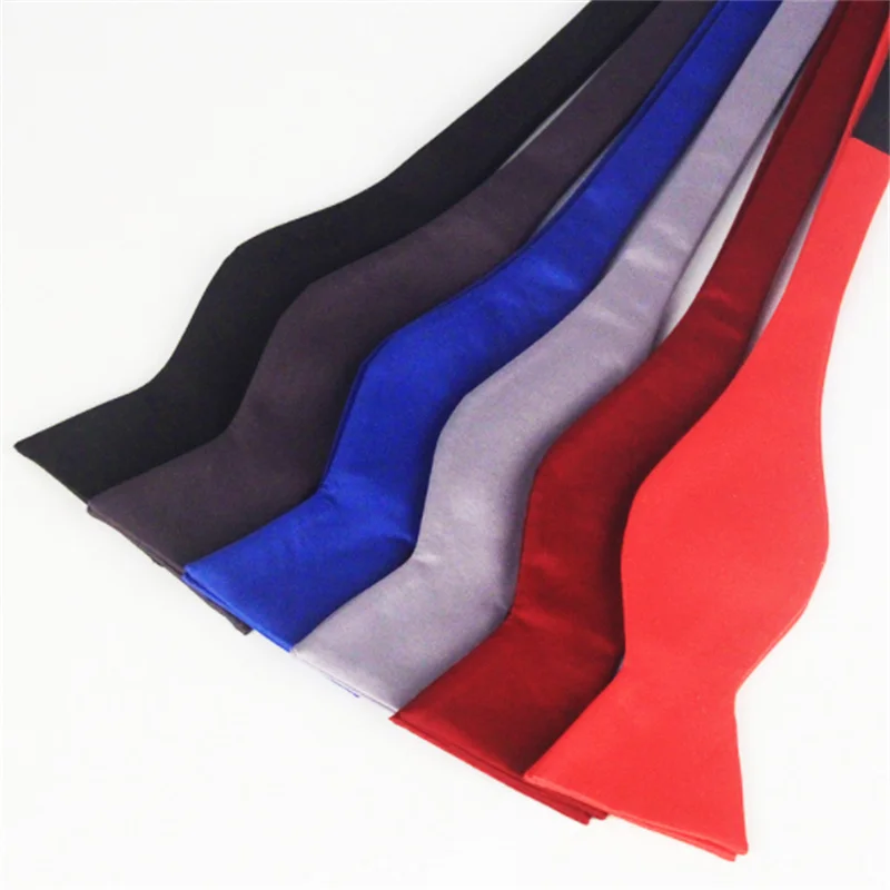 1Pc Men Silk Satin Plain Solid Black Bow Tie Formal Wedding Bowtie Necktie Ties Gentle Italian Satin Solid Color Fashion Bow Tie