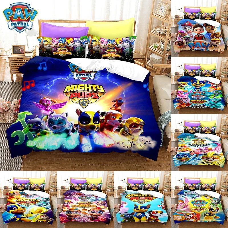 Juego de ropa de cama con estampado 3D de patrulla canina, edredón